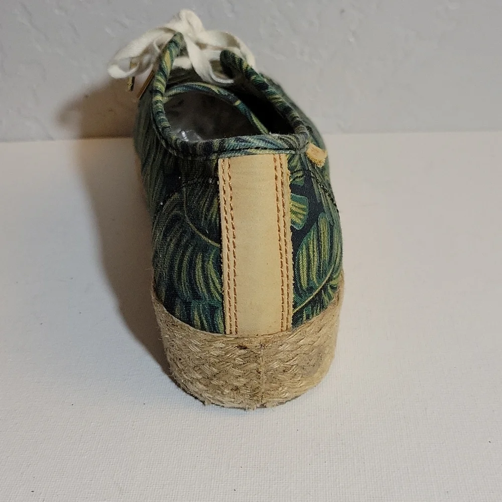 KEDS x Riffle Paper Tropical Leaf Pattern Lace up Espadrille 8